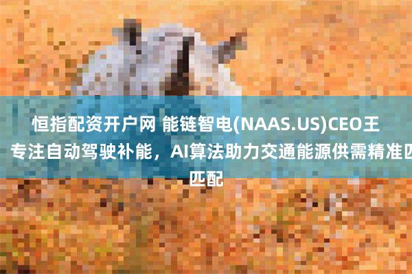 恒指配资开户网 能链智电(NAAS.US)CEO王阳：专注自