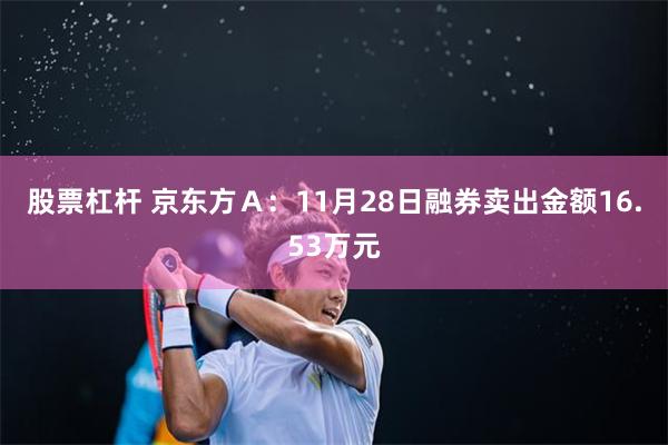 股票杠杆 京东方Ａ：11月28日融券卖出金额16.53万元